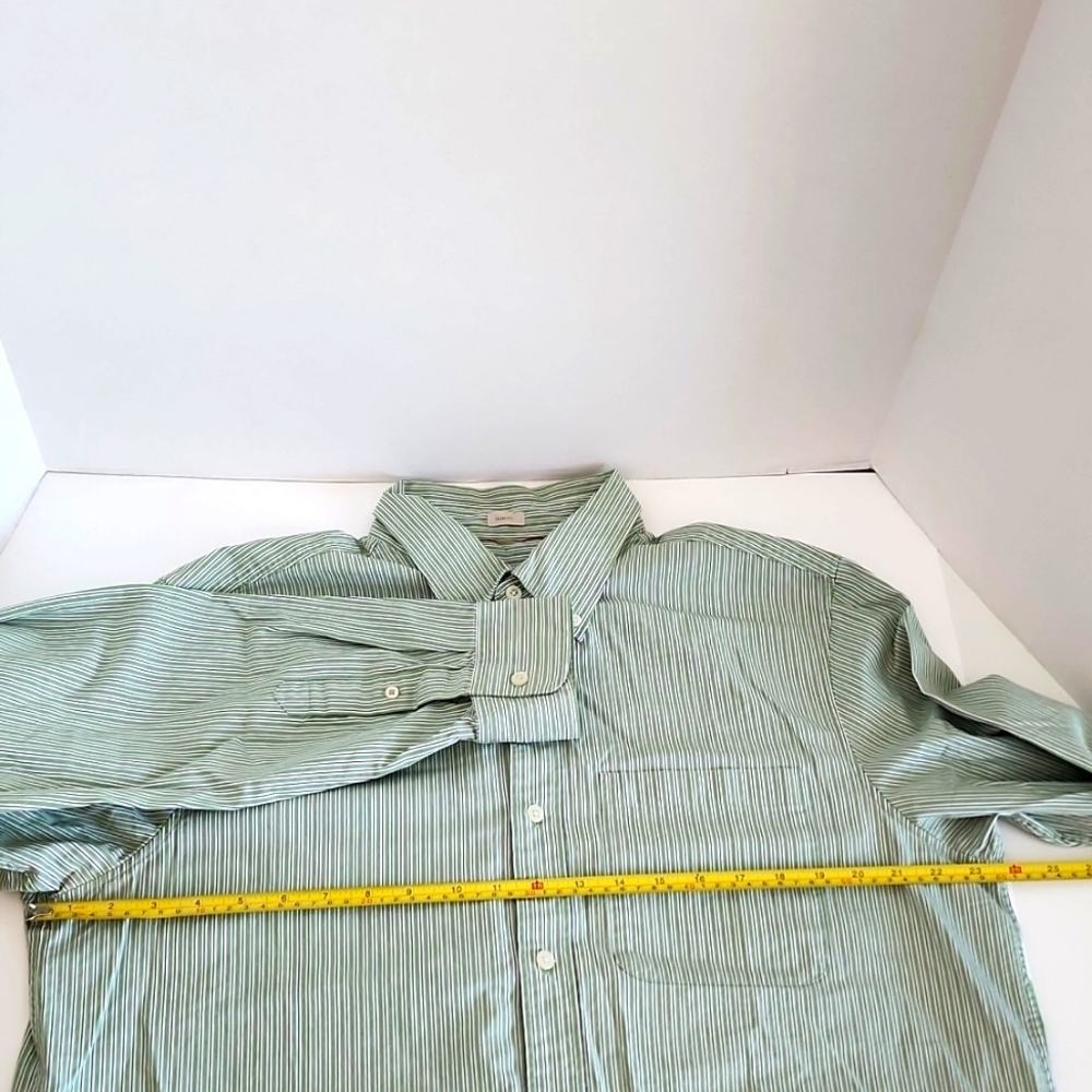 Banana Republic casual long sleeve button down mens shirt size XL slim fit green